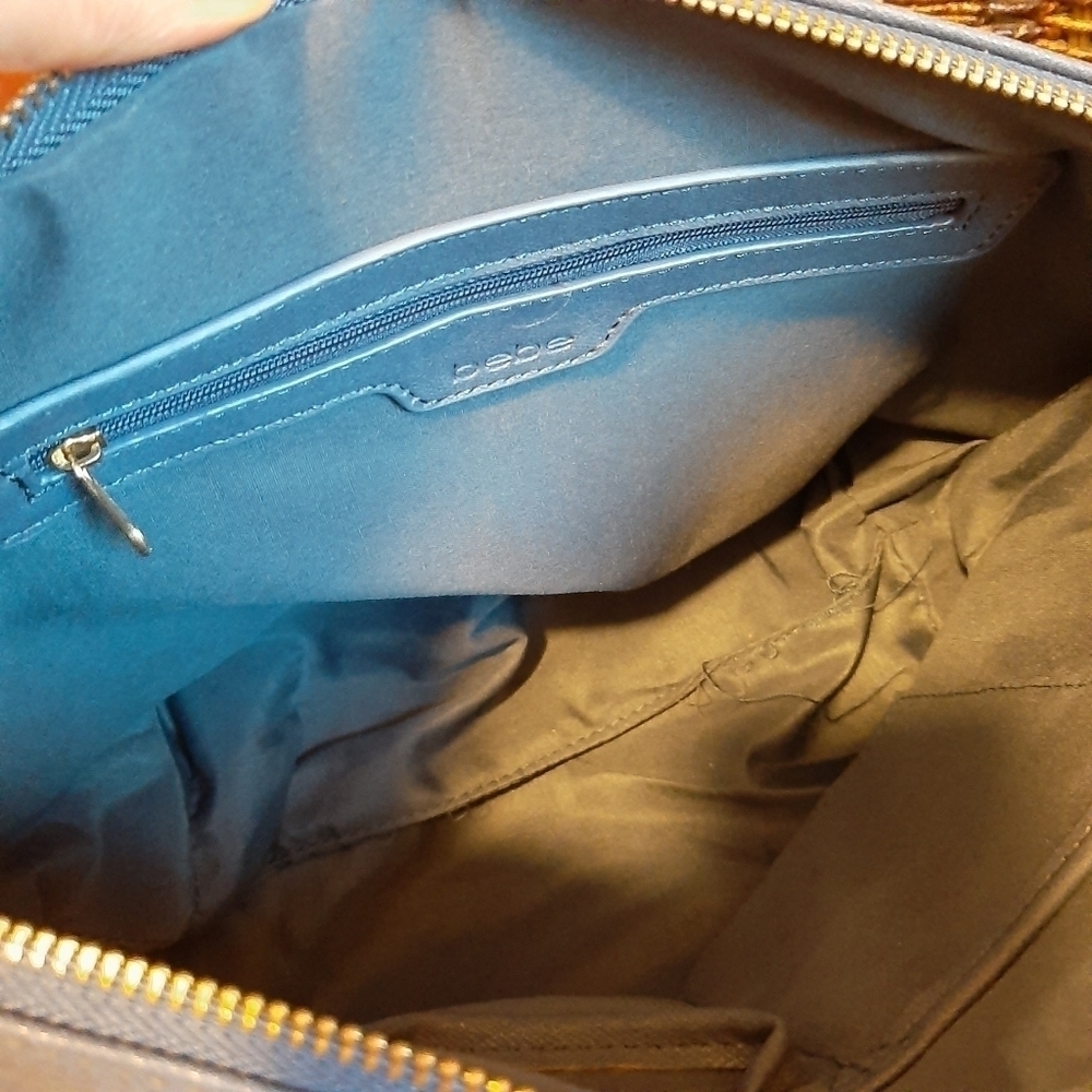 Bebe 90s Y2K Blue Crossbody Bag Strap Convertible Shoulder Handbag Boho Blue - Picture 8 of 13